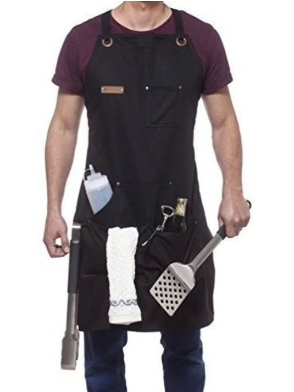 Dark Denim Workwear Apron with Utility Pockets #0420263 - Picture 7 of 10